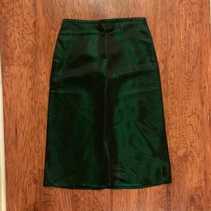 French Connection Green Satin Skirt